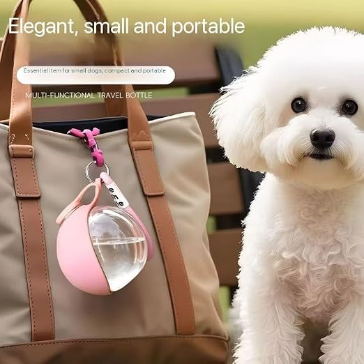 Round Dog Water Bottle 2 in 1 Portable Pet Drinking Cup