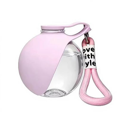 Round Dog Water Bottle 2 in 1 Portable Pet Drinking Cup